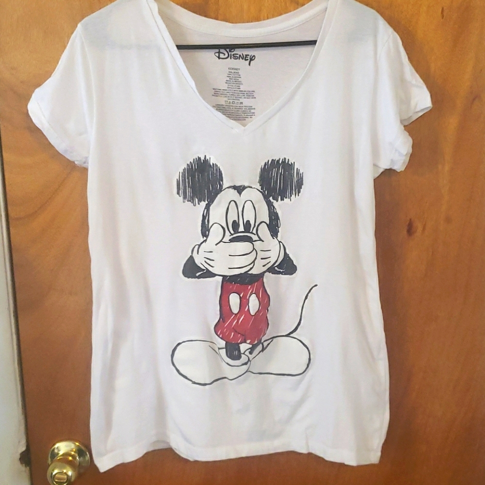 Disney Mickey Mouse Plus Ladies V Neck Tee